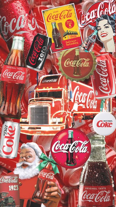 #cocacola #dietcoke #drinks #fizzy #popular #moodboard #collage Coca Cola Pictures, Coca Cola Wallpaper, Cola Wars, Christmas Story Movie, Trippy Iphone Wallpaper, Moodboard Collage, Best Nature Wallpapers, 80s Pop, Coke Cola