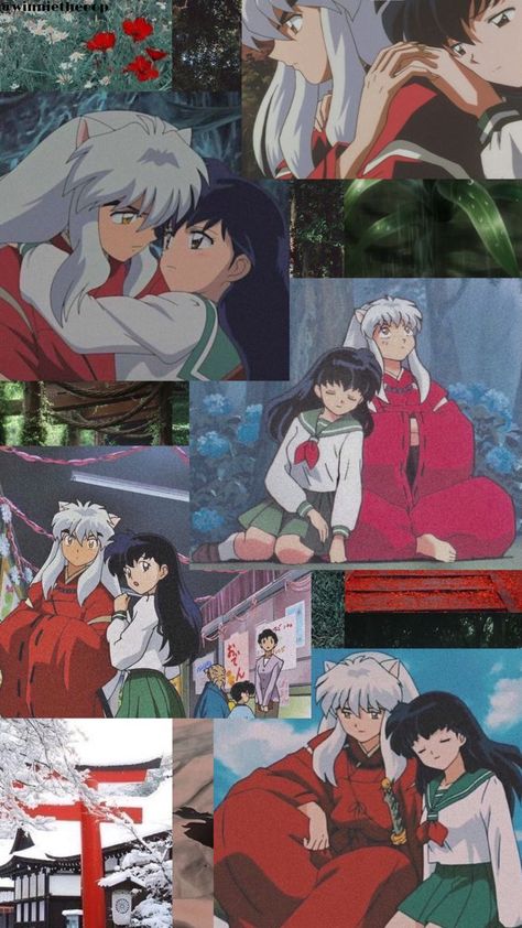 I made a lil collage🥰 | Anime shows, Anime, Inuyasha Kagome And Inuyasha Wallpaper, Shippo Inuyasha Grown Up, Inyusha And Kagome, Inuyasha And Kagome Wallpapers, Inuyasha And Kagome Kiss, Kagome X Inuyasha, Inuyasha Aesthetic, Inuyasha Tattoo, Inuyasha And Kagome