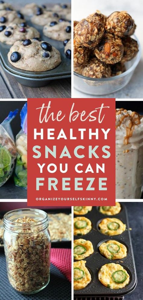 Freezable Snacks, Freezer Snacks, Make Ahead Snacks, Snack Meal Prep, Postpartum Meal Prep, Healthy Snacks For Work, Best Freezer Meals, Freezer Prep, Prep Snacks