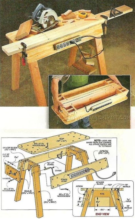 Portable Workbench, Work Benches, Woodworking Plans Beginner, Woodworking Bench Plans, Woodworking Storage, Woodworking Toys, Woodworking Joinery, Workbench Plans, Woodworking Workbench