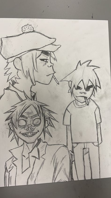 gorillaz sketch doodle drawing Swag Art Style Doodle, 2d Gorillaz Drawing, Gorillaz Sketch, Gorillaz Drawing, Band Drawings, Gorillaz Art Style, 2d Gorillaz, Arte Grunge, Gorillaz Art