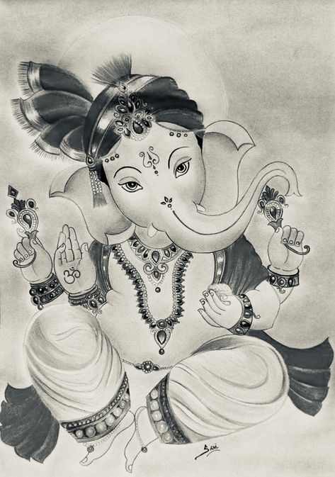 Lord Ganesha Drawing Pencil, Ganpati Drawing Sketch, Lord Ganesha Drawing, Bal Ganesh, Ganesha Sketch, Ganesha Drawing, Pencil Drawing Images, Ganesh Art Paintings, Abstract Pencil Drawings