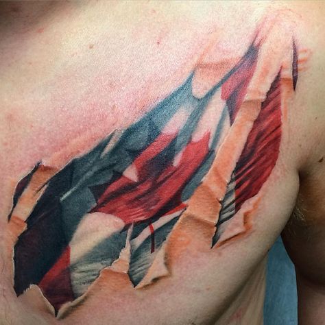 Canadian Tattoo Ideas, Tattoos On People, Canadian Flag Tattoo, Tattoo Ideas For Men Sleeve, Canadian Tattoo, Flag Tattoos, Superman Symbol, Canadian Culture, Best Sport