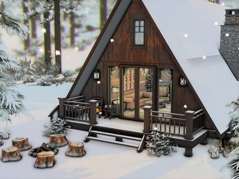 Sims 4 Seasons, Sims 4 Houses Layout, Sims 4 Cc Hair, Lodge House, Cc Hair, Sims 4 House Plans, Sims 4 House Building, Sims 4 Expansions, Sims 4 House Design