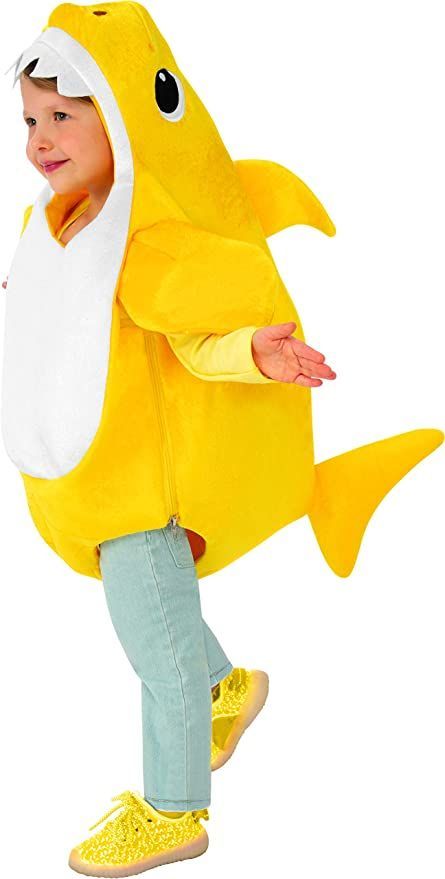 Rubie's Kid's Baby Shark Costume with Sound Chip Baby Shark Costume, Best Toddler Halloween Costumes, Video Baby Shark, Cute Toddler Halloween Costumes, Chip Costume, Shark Character, Shark Halloween Costume, Shark Halloween, Shark Costume