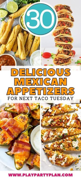 The best Mexican appetizers for Cinco De Mayo, Taco Tuesday, or any Mexican party or fiesta! Mexican Party Appetizers, Mexican Finger Foods, Mexican Appetizers Easy, Taco Appetizers, Vegetarian Fajitas, Salad Bites, Food Recipes Appetizers, Mexican Food Recipes Appetizers, Mexican Party Food