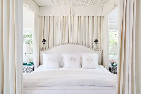 Melissa Rivers' Canopy Bed is the Stuff of Dreams | Apartment Therapy Melissa Rivers, Martyn Lawrence Bullard, Bed Crown, Canopy Curtains, Custom Canopy, Mediterranean Style Home, Mediterranean Style Homes, Canopy Beds, Neutral Room