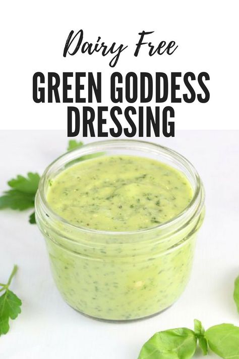 Green Goddess Dressing Recipe, Dairy Free Salad Dressing, Diy Salad Dressing, Avocado Dressing Recipe, Healthy Dressing Recipes, Diy Salad, Goddess Dressing Recipe, Green Goddess Salad Dressing, Green Salad Dressing