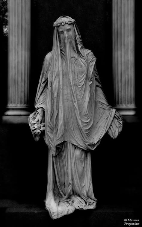 Biblical Statues, Jesus Black And White, Evil Statue, Praying Statue, Grave Statues, Greek Mythology Statue, Grave Monuments, Gothic Statue, Gothic Elements