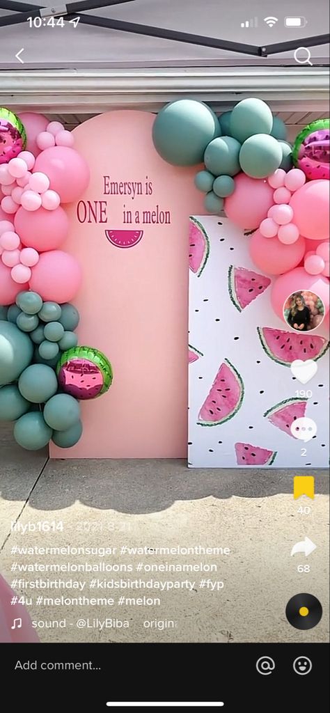 One In A Melon Backdrop Ideas, One In A Melon First Birthday Photoshoot, One In A Melon First Birthday Backdrop, One In A Melon Backdrop, One In A Melon First Birthday Cake, One In A Melon First Birthday, Watermelon Themed First Birthday, Watermelon Themed Birthday Party, Watermelon Birthday Party Theme