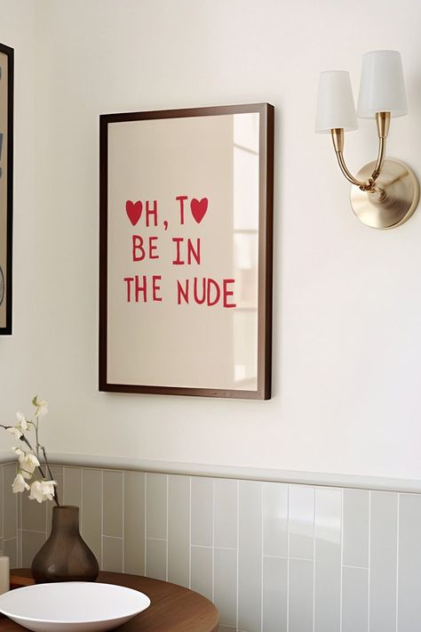 Funny Bathroom Wall Art Oh to Be in the Nude Print Cute Shower Poster Heart Typography Print Bath Wall Art Digital Download 1 Print - Etsy Quirky Bathroom Decor, Cute Toilet, Heart Typography, Quirky Bathroom, Funny Bathroom Art, Funny Bathroom, Trendy Bathroom, Bathroom Prints, Bath Wall Art