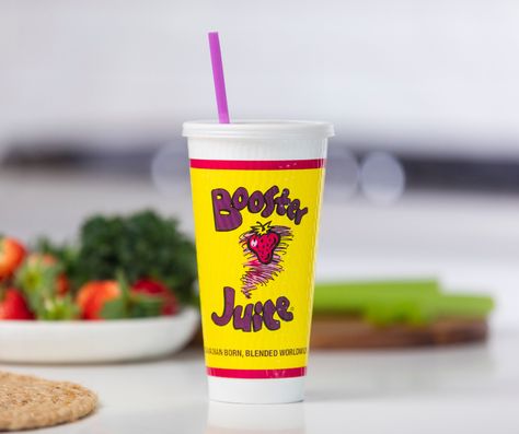 Booster Juice has been Canada's premium juice and smoothie bar since 1999. Booster Juice, Smoothie Bar, Living Well, Eating Well, Osaka, Beer Glasses, Juice, Tableware