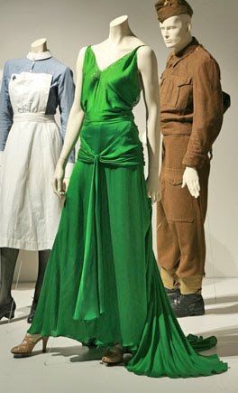 The Atonement Dress | Rhinestones & Telephones, Jacqueline Durran’s design Atonement Dress, Emerald Green Evening Gown, 30s Dress, Hollywood Costume, Atonement, Costume Designer, Movie Fashion, 1930s Fashion, Keira Knightley