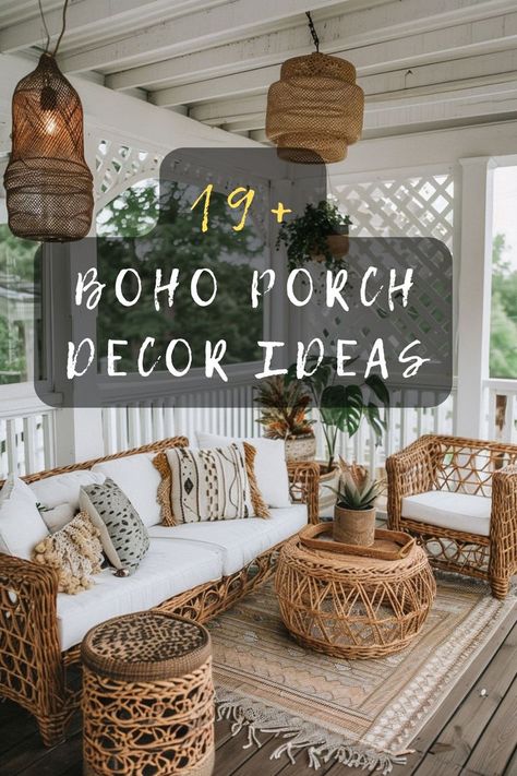 Transform your outdoor space into a boho paradise with these 19 stunning porch decor ideas! From cozy seating to vibrant textiles, get inspired to create the perfect bohemian retreat. Click to explore all the fabulous options! 🌿✨🪴 #BohoDecor #OutdoorLiving #PorchInspo #BohemianStyle #OutdoorDecor Boho Front Porch Ideas, Boho Porch Decor Outdoor, Narrow Porch Decorating Ideas, Boho Porch Decor, Unique Lanterns, Boho Front Porch, Bohemian Outdoor Spaces, Boho Deck Decorating Ideas, Bohemian Porch