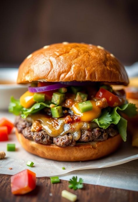 Smoky Southwest Black Bean Burger Southwest Black Bean Burger, Black Bean Burger Recipes, Vegan Black Bean Burgers, Gain Meals, Veggie Dip Recipe, Vegan Black Bean Burger, Vegan Bacon Bits, Black Bean Burger Recipe, Cheap Vegan Meals