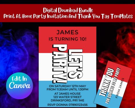 Create professional looking party invitations and thank you tags with this completely editable Canva template in a super popular Prime Hydration drink design! Prime Theme Birthday Party, Prime Party Ideas, Prime Drink Birthday Party, Prime Birthday Party Theme, Prime Birthday Party, Prime Party, Prime Hydration, Gender Neutral Invitations, Hydration Drink