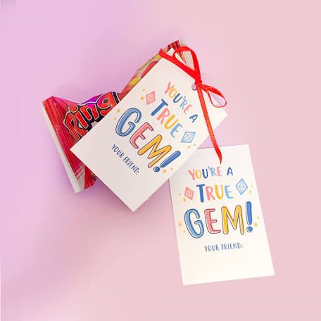 Free Printable Valentine: You're a Real Gem Ring Pop Valentine, Valentine School, Card Ring, Happy Birthday Tag, Pop It Toy, Surprise Party Invitations, Valentine Favors, Class Valentines, Printable Valentine