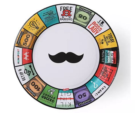 Game Night 8.5" Monopoly Paper Plates, 25-Count Monopoly Party Decorations, Christmas Monopoly, Monopoly Birthday, Monopoly Themed Parties, Custom Monopoly Board, Game Board Template, Health Fair Ideas, Hosting Game Night, Monopoly Game Board