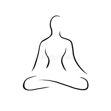 Photo about An illustration of a woman meditating. Vector available. Illustration of shape, meditation, concept - 8242150 Meditation Drawing Illustrations, Mediation Drawing, Yoga Drawing Illustrations, Meditating Drawing, Meditation Doodle, Yoga Sketch, Meditation Vector, Meditation Drawing, Woman Meditating