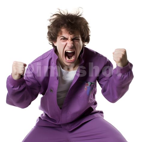 Man in purple outfit screaming at camera Man Screaming Reference, Man Screaming, Mouth Wide Open, Purple Suit, Purple Outfit, Purple Suits, Purple Outfits, Man Photo, Phone Background