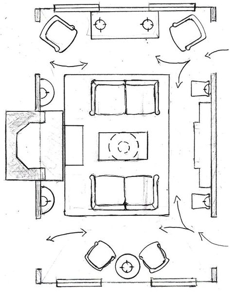 living room layouts - facing loveseats Living Room Layouts, Living Room Floor Plans, Small Living Room Layout, Living Room Layout, Room Layouts, Living Room Furniture Layout, Living Room Furniture Arrangement, Small Room Design, Living Room Remodel