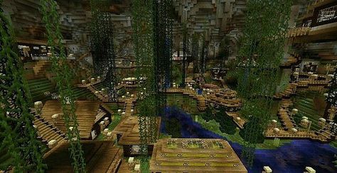 Underground City Minecraft, Lush Cave, City Minecraft, Minecraft Underground, Underground City, Minecraft Things, All Minecraft, Diy Minecraft, Minecraft Videos