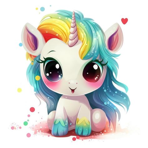 Unicorn Art Drawing, Photo Kawaii, Magical Watercolor, Cute Rainbow Unicorn, Unicorn Photos, Unicorn Drawing, Unicorn Pictures, Unicorns Clipart