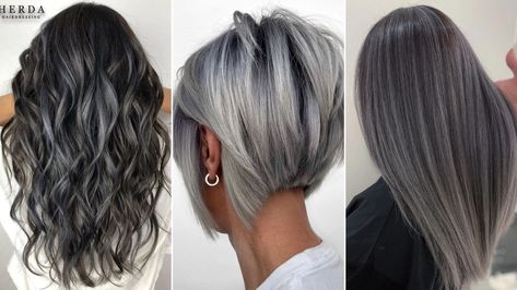 30 Bedazzling Silver Hair Color Ideas to Wear in 2023 Silver Hair Color Formula, Grey Hair Young, Silver Hair Short, Dark Silver Hair, Silver Hair Color Ideas, Silver Ombre Hair, Grey Hair Color Silver, Platinum Hair Color, Madison Reed