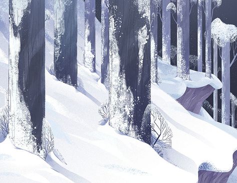 trees forest winter snow landscape concept art illustration Landscape Concept Art, Background Inspiration, Snow Illustration, Forest Drawing, Concept Art Tutorial, Snow Forest, Fairy Forest, Winter Illustration, Forest Illustration