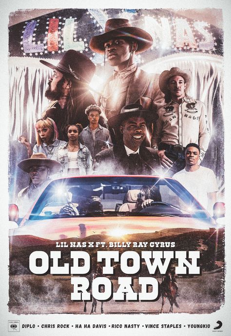 ArtStation - Old Town Road - Official Music Video Movie Poster, Nima Neemz Nakhshab Old Town Road Song, Facebook Poster, Road Poster, Old Town Road, Broadway Posters, Vince Staples, Billy Ray Cyrus, Video Movie, Chris Rock