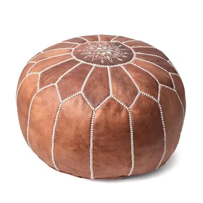 Buy Throw Pillows Online at Overstock | Our Best Decorative Accessories Deals Moroccan Ottoman, Moroccan Pouffe, Leather Pouf Ottoman, Pouffe Ottoman, Handmade Ottomans, Moroccan Leather Pouf, Ottoman Pouf, Moroccan Leather, Moroccan Pouf