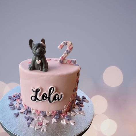 Frenchie Cake Ideas, Frenchie Birthday Cake, Bulldog Birthday Cake, French Bulldog Cake, French Bulldog Birthday, Bulldog Birthday, Bulldog Cake, Girls First Birthday Cake, Dog Birthday Cake