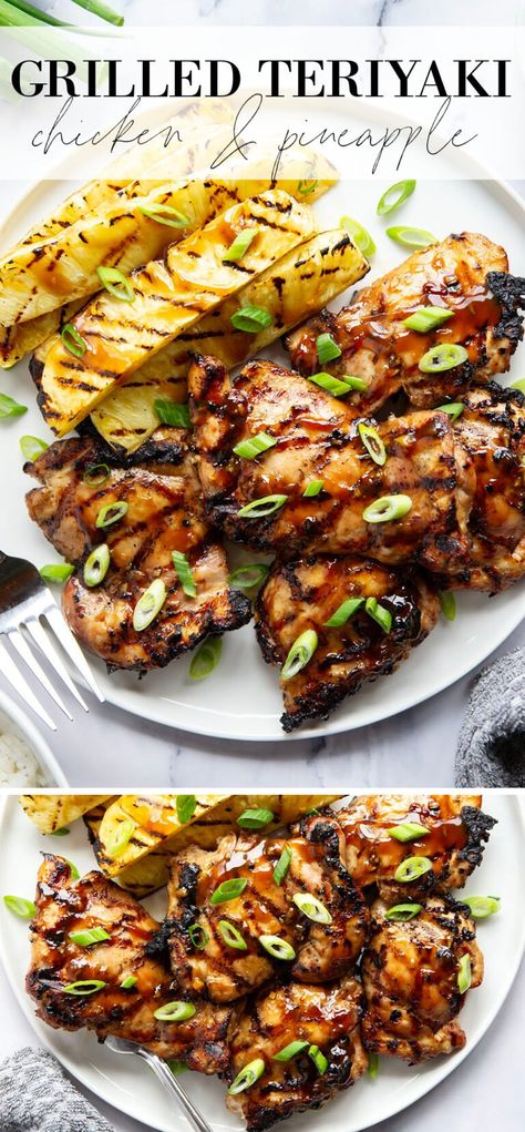 Grill Teriyaki Chicken, Asian Chicken Kabobs On The Grill, Grilled Teriyaki Chicken With Pineapple, Teriyaki Chicken Grilled, Grilled Chicken Thighs Boneless, Soy Chicken Marinade, Teriyaki Chicken And Pineapple, Chicken Thigh Teriyaki, Pineapple Teriyaki Chicken