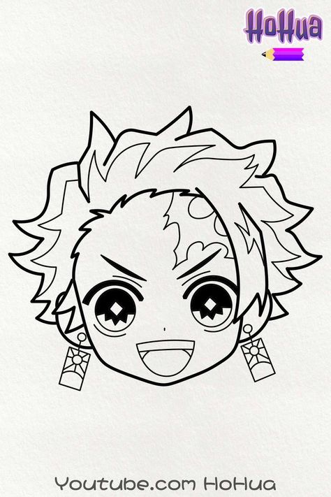 Demon Slayer Line Art, Coloring Pages Demon Slayer, Chibi Tanjiro, Kawaii Chibi Anime, Lineart Coloring, Line Art Coloring, Draw Kawaii, Anime Lineart, Animation Art Sketches