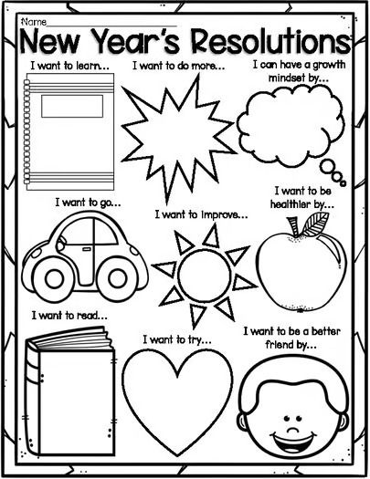 New Year's Resolutions Worksheet by Liddle Minds | TPT New Year Resolution Worksheet, New Years Worksheets For Kids, New Year Worksheets For Kids 2024, New Years Worksheets, New Year Writing Prompts For Kids, Noah Activities, New Year’s Resolution Activities For Kids, Kids New Year Resolution Sheet, New Years Resolutions For Kids Classroom