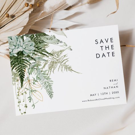 Save The Date Greenery, Elegant Boho Wedding, Rustic Bohemian Wedding, Rustic Wedding Save The Dates, Gold Save The Dates, Wedding Invitation Trends, Rustic Save The Dates, Minimal Gold, Whimsical Watercolor