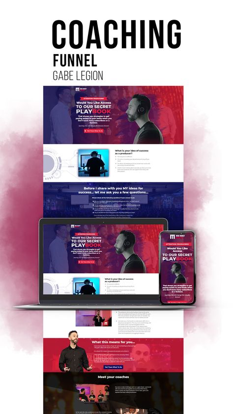 Creation of a Coaching Funnel. 😎 . . #ClickFunnels #salesfunnel #funnelbuilders Coaching Funnel Design, Clickfunnels Landing Page, Sales Funnel Template Design, Funnel Design Ideas, Funnel Design Inspiration, Clickfunnels Design, Course Funnel, Clickfunnels Templates, Influencer Website