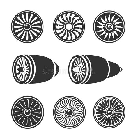 Turbines icons set, airplane engine silhouettes. And technology aircraft. Vector , #ad, #set, #airplane, #Turbines, #icons, #engine #ad Jet Engine Tattoo, Jet Motor, Engine Tattoo, Plane Engine, Airplane Poster, Airplane Engine, Propeller Plane, Airplane Silhouette, Rocket Engine