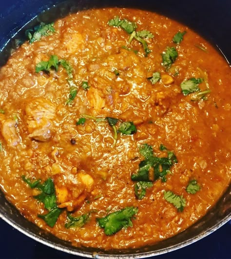 Chicken Dhansak By Abdul Sadek Dal Chicken Recipe, Dhansak Recipe, Dhansak Curry, Indian Chicken Curry, Chicken Dhansak Recipe Indian, Chicken Dhansak Recipe, Tarka Dhal Recipe, Dhaba Chicken Curry, Chicken Thighs Slow Cooker Recipes