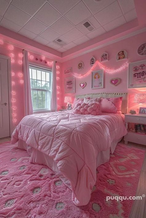 Pink Bedroom Ideas, White Bed Frame, Bedroom Ambiance, Pink Bedroom Decor, Makeover Bedroom, Pink Bedrooms, Pinterest Room Decor, Cozy Room Decor, Room Makeover Bedroom