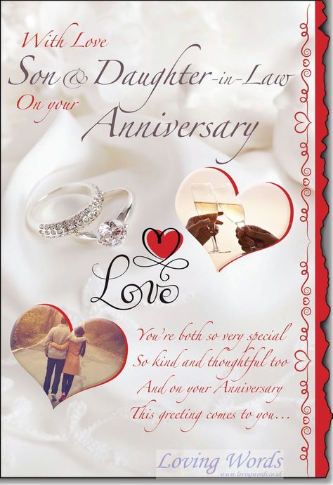 Happy Wedding Anniversary To My Daughter And Son In Law, Son And Daughter In Law Anniversary, Happy Anniversary Son & Daughter In Law, Happy Anniversary Daughter & Son-in-law, Son And Daughter Quotes, Happy Valentine's Day Daughter, Islamic Birthday Wishes, Happy Aniversary, Grandparents Card