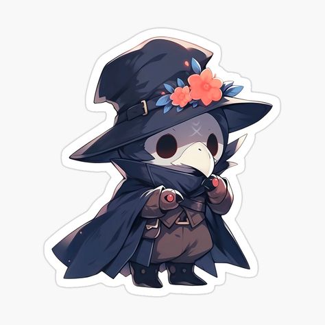 Cute Kawaii Plague Doctor Halloween - Spooky Mode Plague Nurse by CozyKawaiiArt | Redbubble Plague Doctor Halloween, Plague Nurse, Doctor Halloween, Doctor Tattoo, Doctor Drawing, Halloween Digital Art, Plague Mask, Halloween Creatures, Nurse Art