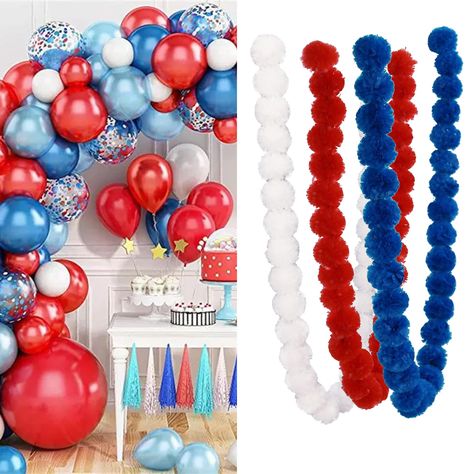 PRICES MAY VARY. The Red-White-Blue marigold garland, Especially suitable for indoor outdoor, Wedding arch, Wedding background, Table, Home Decor,Party Decor Package Include: 3pc garlands(Red1+White1+Blue1), Each length is 5 ft Material: Our garland ring is made of plastic, which is flexible and can be bent into any shape you want LIFELIKE: The color scheme of red white blue is suitable for american flag garland,decorating holiday celebrations, memorial day golf cart decorations, graduation, ret Golf Cart Decorations, Garland Ring, Marigold Garland, Flowers Garland, Outdoor Backdrops, Flag Garland, Backdrop Wall, Arch Wedding, New Year Party