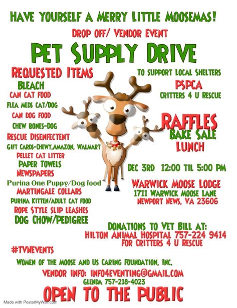 Join me on December 3, 2023 from 12:00 pm to 5:00 pm. Bring your donation to aid shelter animals during the holidays and do some shopping with local vendors. Service Dog Fundraiser Ideas, Dog Rescue Fundraiser Ideas, Non Profit Fundraising Ideas Animal Rescue, Dog Rescue Fundraiser, Animal Shelter Donations, Moose Lodge, Canned Dog Food, Canned Cat Food, Dog Business