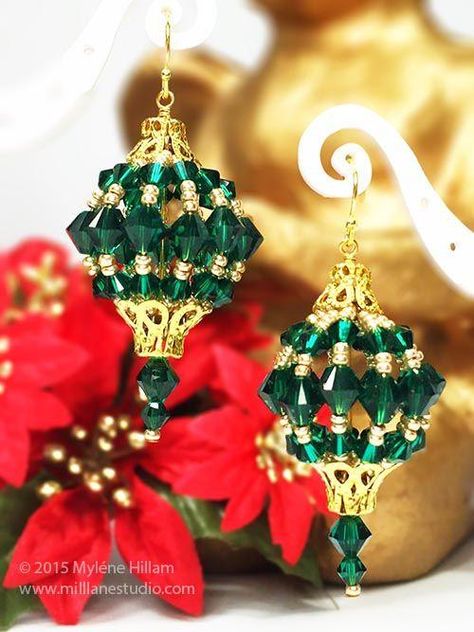 craft ideas from Monica Benz Beaded Christmas Decorations, Beaded Christmas Ornaments, Christmas Bead, Twelve Days Of Christmas, Beaded Crafts, Christmas 2015, Beading Projects, Beaded Jewelry Patterns, Beaded Ornaments