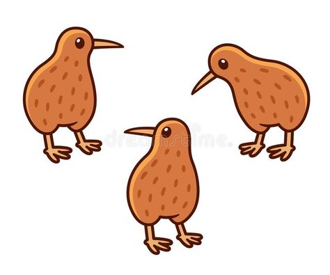 Bird Drawing Cute, Kiwi Doodle, Kiwi Bird Drawing, Kiwi Animal, Cute Kiwi Bird, Drawing Cute Cartoon, Cute Art Drawings, Bird Birthday Parties, Bird Drawing