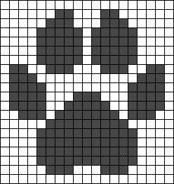 Alpha pattern #95038 | BraceletBook Alpha Patterns Crochet Dog, Paw Print Alpha Pattern, Monochrome Alpha Pattern, 20x20 Alpha Pattern, Simple Pixel Grid Crochet, Small Grid Pattern Crochet, Alpha Bead Pattern, Crochet Pixle Grids, Pixel Grid Ideas Crochet