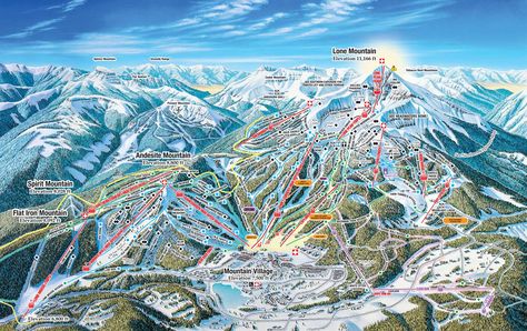 Eastern Exposure (published in 2013) at Big Sky Resort Montana Ski Resort, Big Sky Resort, Sky Resort, Big Sky Montana, Ski Mountain, Ski Trails, Trail Map, Ski Vacation, Ski Touring