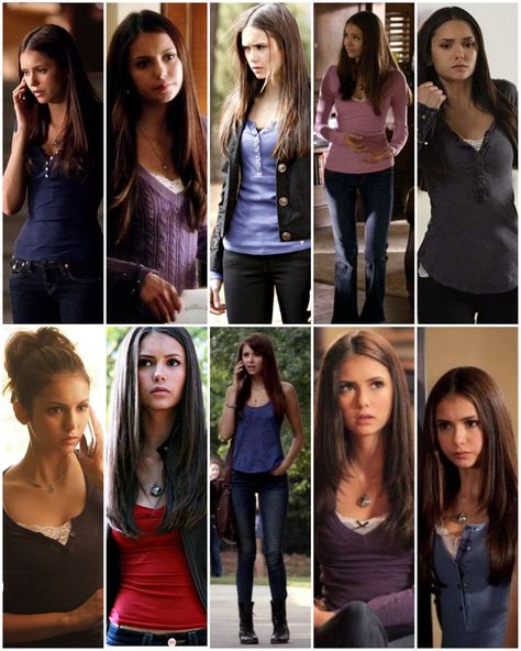 Elena Gilbert Full Body Pic, Katherine Vampire Diaries Costume, Vampire Diaries Elena Outfits, Elaina Gilbert Outfits, Vampire Elena Gilbert, Elena Gilbert Outfits Season 1, 2010 Fashion Outfits, Nina Dobrev Outfits, The Vampire Diaries Outfits