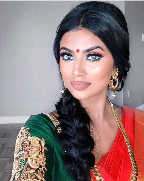 Tamil Makeup, South Indian Makeup, Indian Makeup Looks, Bollywood Makeup, Wedding Guest Makeup, Indian Wedding Makeup, Henna Night, Wedding Day Makeup, Indian Goddess